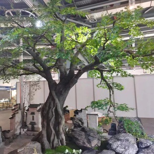 仿真石磨石锁水槽梯田大树树桩瓦片井圈摄影道具玻璃钢造景摆件