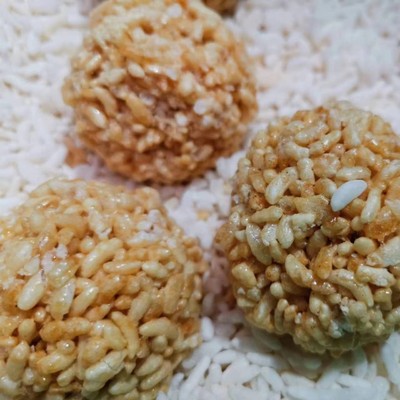 特产米花团子花团子米花糖米花果爆米花果非遗非物质文化遗产手工