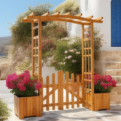 防腐木拱门爬藤架拱形花架葡萄架