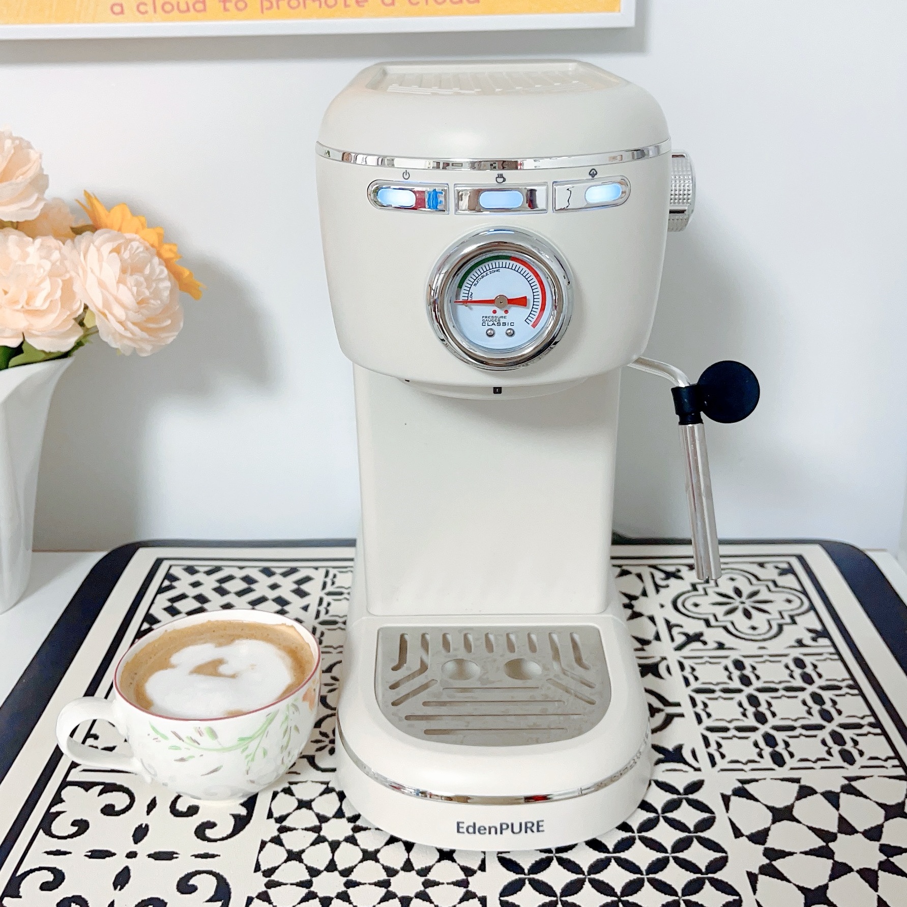 EDENPURE/宜盾普EDC-KF2咖啡机家用小型全半自动意美式蒸汽打奶泡