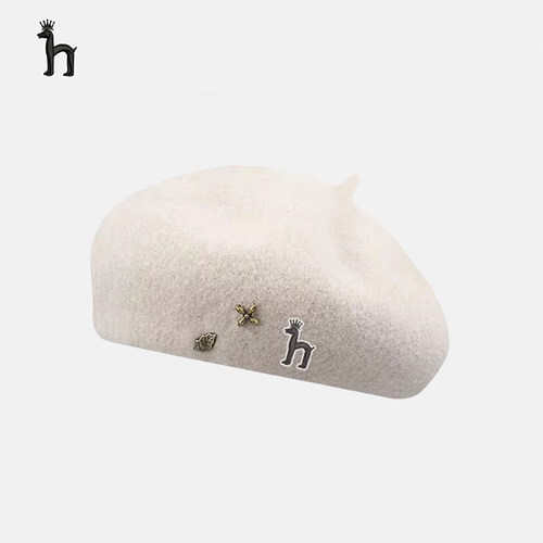 哈吉斯船长英伦复古贝雷帽子女时尚百搭显脸小南瓜帽秋冬季蓓蕾帽