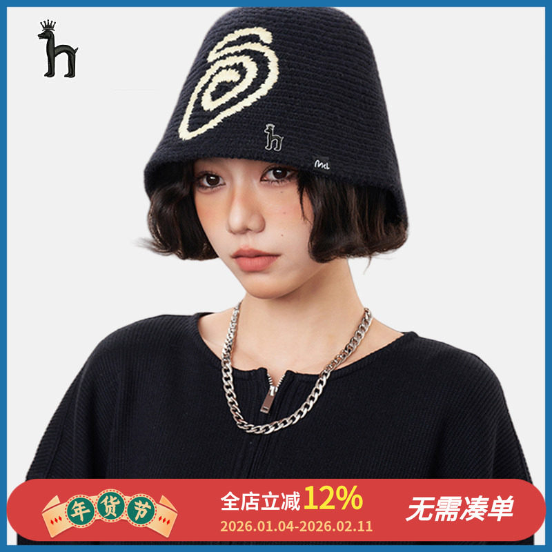 哈吉斯船长秋冬新款韩版渔夫帽大头围显脸小针织毛线包头帽子男女