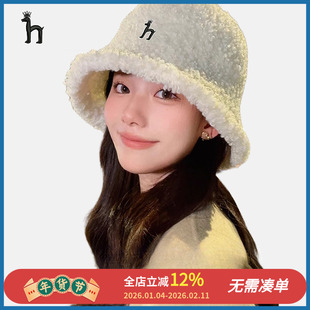哈吉斯船长渔夫帽女秋冬季毛绒帽子冬天大头围加厚加绒保暖水桶帽