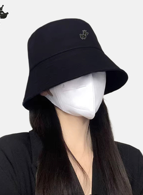 哈吉斯船长2026新款黑色渔夫帽遮阳防晒防紫外线水桶帽子盆帽女