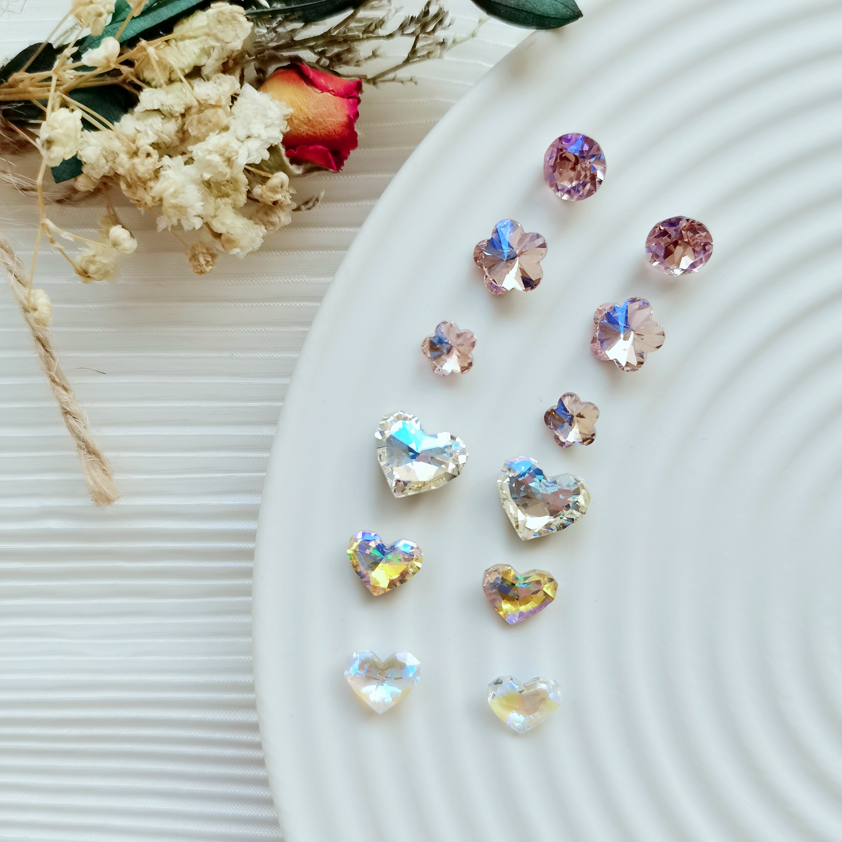 2022新款美甲粉月光爱心钻尖底饰品樱花粉堆钻美甲超闪不掉底粉钻