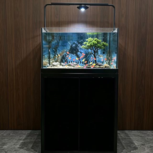免换水溢流80*80极窄岩板溪流缸