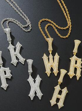 嘻哈字母项链DIY组合男女吊坠