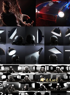 C4D Arnold阿诺德渲染器摄影棚舞台灯光HDRI电商产品渲染场景预设