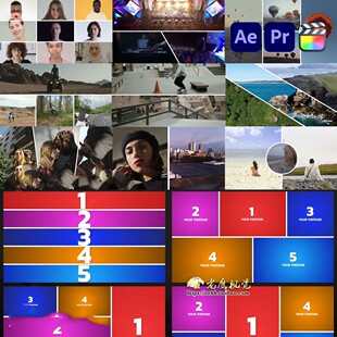 AE模板+PR预设+FCPX插件 87组视频分屏动画预设