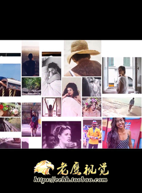 大量照片墙温馨亲情友情同学聚会爱情 纪念电子相册幻灯片 AE模板