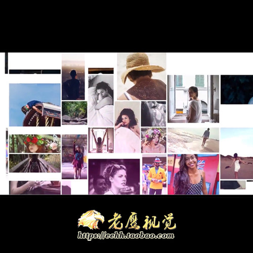 大量照片墙温馨亲情友情同学聚会爱情 纪念电子相册幻灯片 AE模板