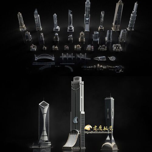 现代化科技城市建筑楼房3D模型 C4D/MAX/FBX/OBJ/Maya/Blender等