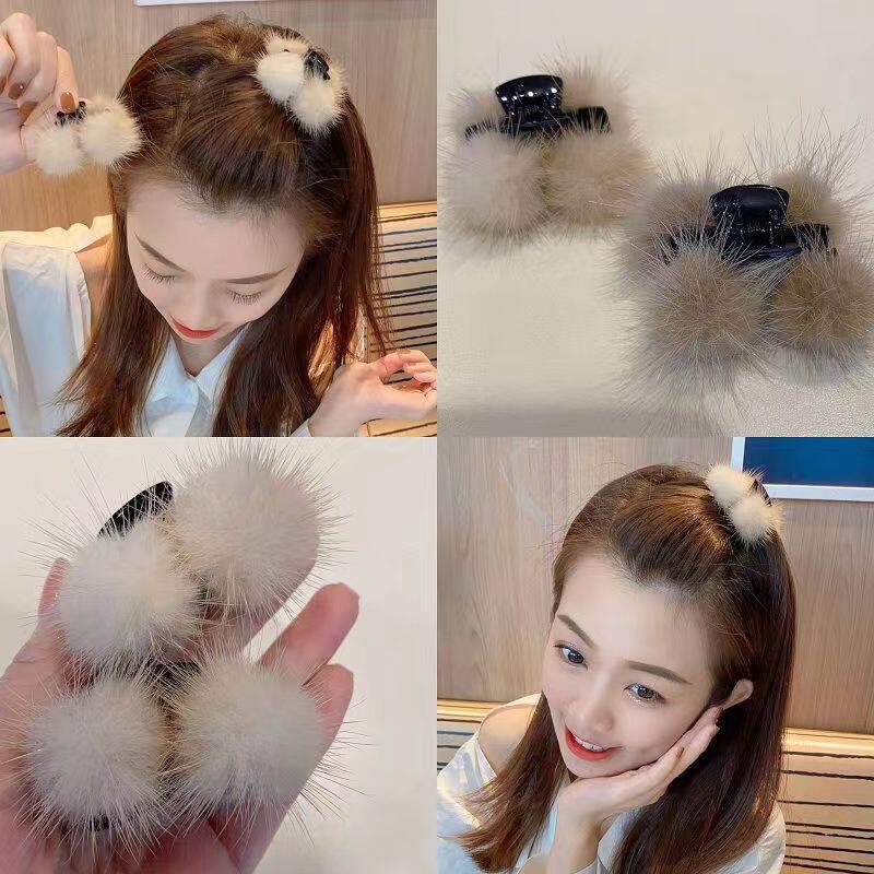 小抓夹其他甜美毛球发夹