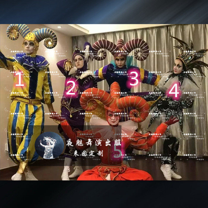 气球小丑服演出服威尼斯小丑巡游演出服酒吧马戏团高端小丑服