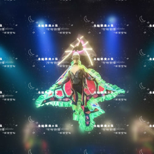酒吧高空大蝴蝶gogo荧光演出服
