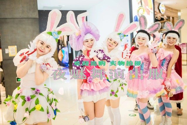 景区游乐园可爱兔子装巡游演出服圣诞主题舞蹈兔女郎巡游表演服