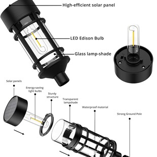 Yinghuo Solar Garden Lights Waterproof Bug-Free Villa Lamps