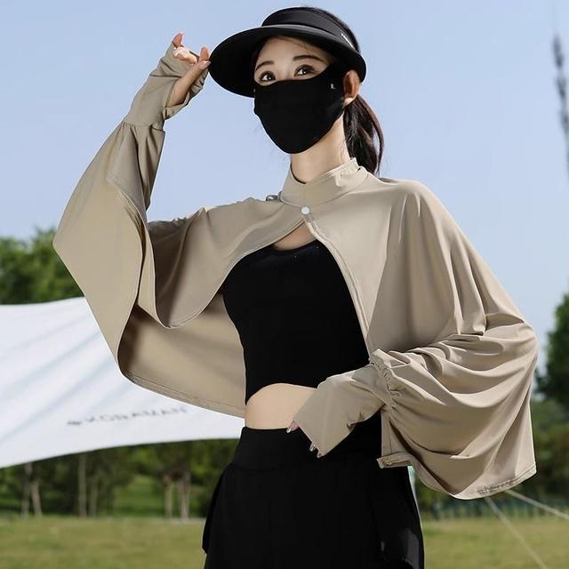 女士夏季冰丝透气防晒披肩罩衫防