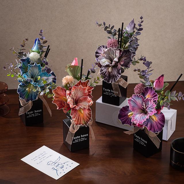 ZXZ展香枝花艺香薰鸢尾仿真花30