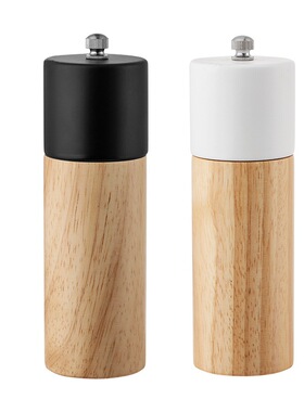 跨境专业供黑胡椒现磨研磨调料瓶 6寸橡胶木手动胡椒研磨器