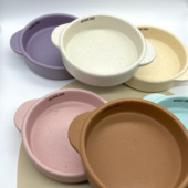 泼墨款 韩国双耳不压须猫狗粮碗Cat陶瓷宠物碗浅口水盆bridge.dog