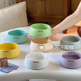 陶瓷BD小收口碗可爱猫咪狗狗DOG水碗食盆卡通陶瓷宠物碗CAT