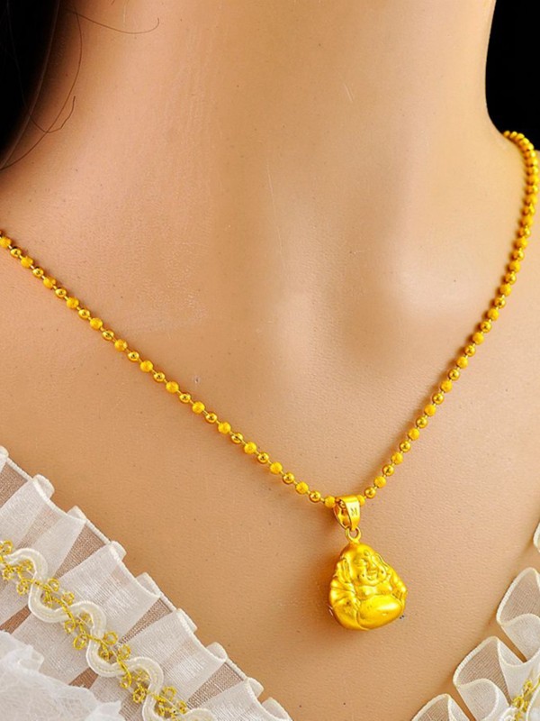 18K Qızıl Suyuna Buddha Asma Boyunbağı