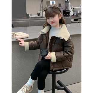 女童棉服冬装2024新款儿童洋气加厚羽绒棉衣冬季女孩棉袄免洗外套