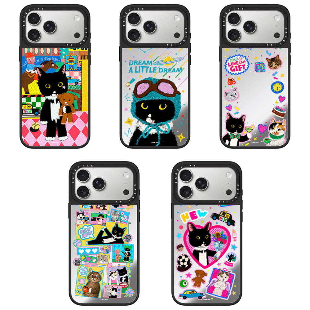 CASEJiAK Lin系列黑猫牛牛爱的环绕适用于iPhone苹果17 16Pro Max手机壳13 14 15Pro/plus磁吸Air防摔保护套
