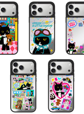 CASEJiAK Lin系列黑猫牛牛奶牛猫适用于iPhone苹果17 16Pro Max手机壳13 14 15Pro/plus磁吸Air防摔12保护套