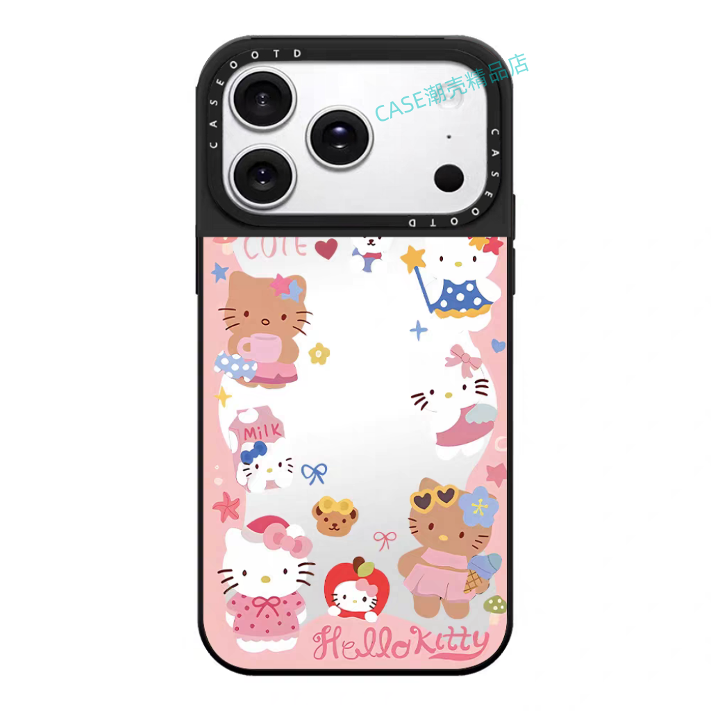 CASE联名kitty粉色甜点KT猫环绕磁吸适用于苹果手机壳iPhone17 air 16Pro Max12 13 14 15Pro/plus防摔保护壳