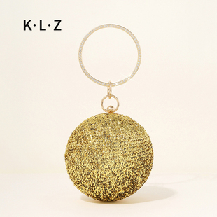 闪亮晚宴小包包女球形圆球圆形包搭配晚礼服的包宴会晚装派对包拎