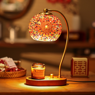 泰吉利波西米亚复古香薰灯卧室床头灯浪漫氛围灯烛礼物台灯精油灯