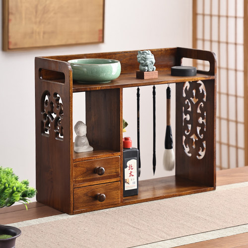 泰吉利文房四宝收纳架双层毛笔架