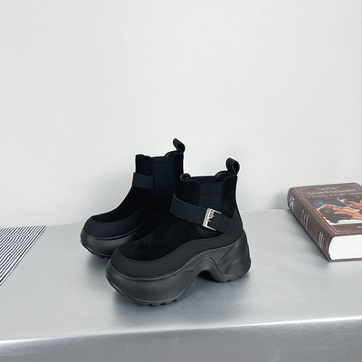 松糕底磨砂皮百搭休闲马丁靴女鞋