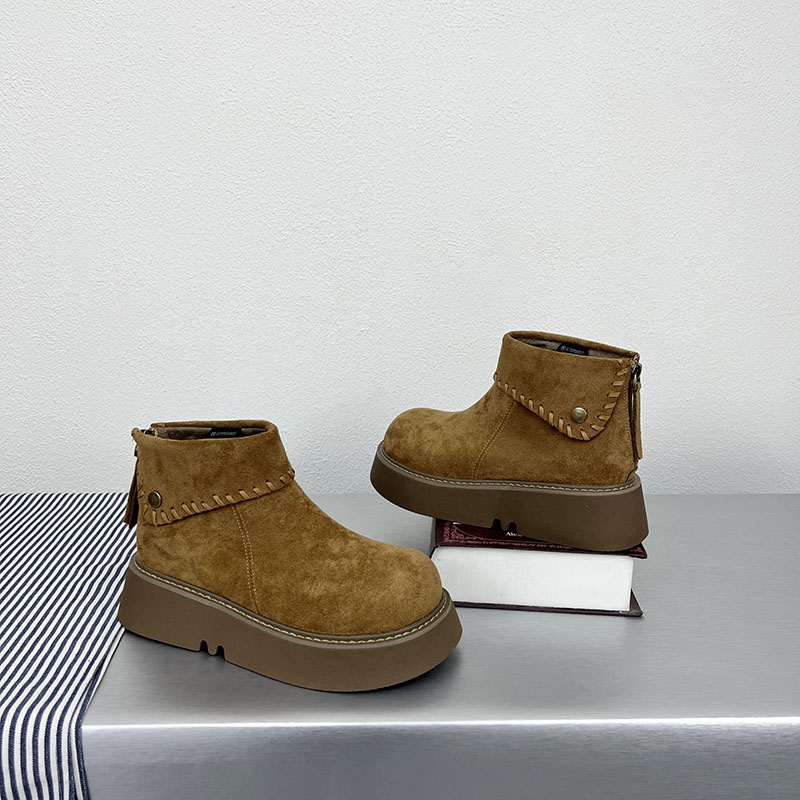 真皮厚底马丁靴勃肯舒适磨砂短靴