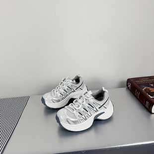 韩版老爹鞋女2026春季新款时尚百搭休闲鞋女鞋厚底增高网面单鞋潮