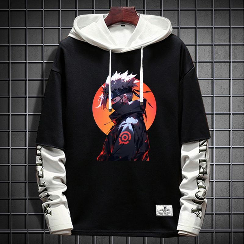 秋冬季火影忍者衣服青少年学生运动漫加绒加厚连帽卫衣百搭上衣潮