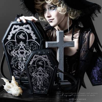 【尾款】物语者原创+魔女事务所+刺绣包 棺材包 哥特包哥特风格