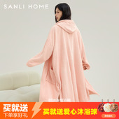 三利10a抗菌浴巾裹全身可穿女浴袍吸水速干家用连帽浴裙情侣浴衣