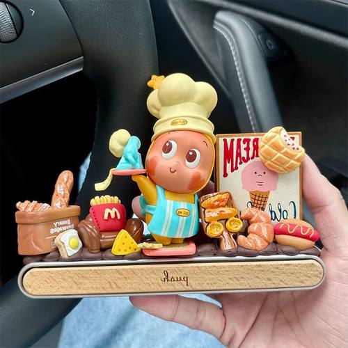 DIY材料泡泡玛特星星人系列 材料包 胡桃木底座场景盲盒娃娃配件