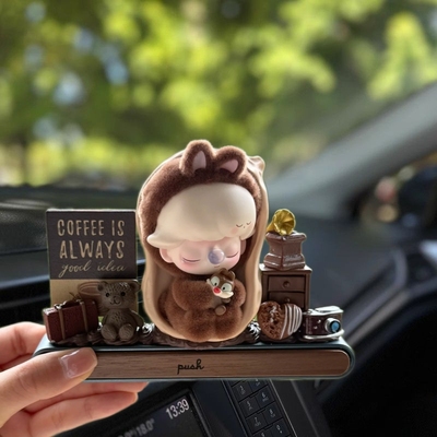 泡泡玛特DIY材料包胡桃木底座汽车临时停车挪车号码牌装饰摆件