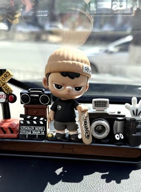 KUBO停车牌材料包DIY胡桃木车载底座配件盲盒娃娃配件 男生礼物