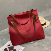 新款 休闲包 纯色尼龙单肩包女生手提包简约百搭子母包大容量包时尚