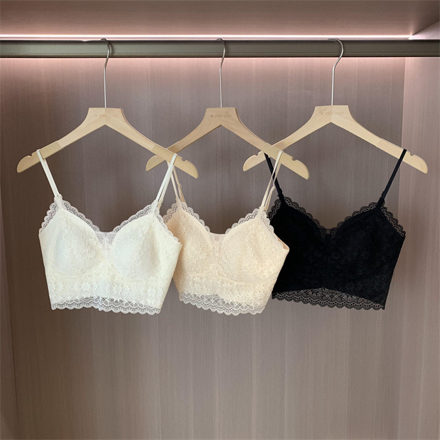 镂空蕾丝吊带一体美背无痕内衣夏