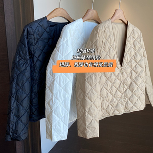 羽绒服女2025新冬季 保暖神器～叠穿时髦V领短外套轻薄款 AMR