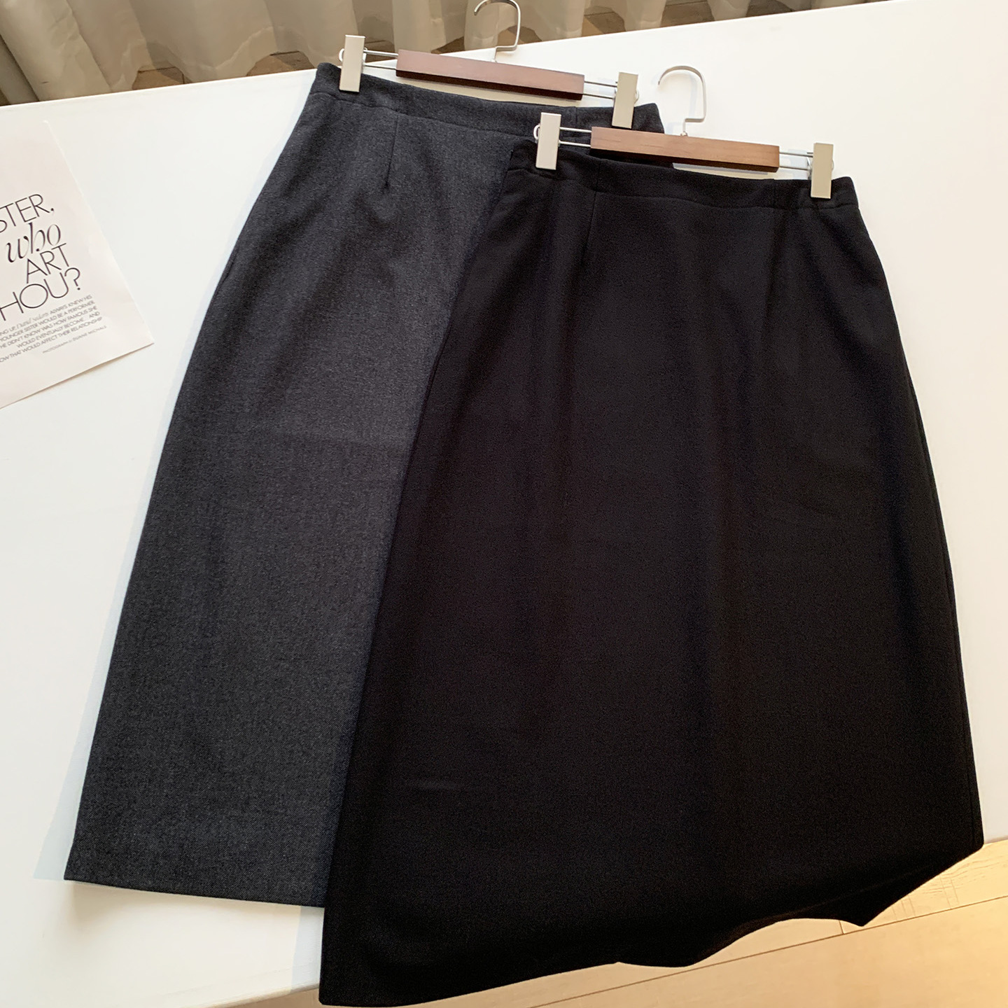 通勤休闲过膝中长款西装半身裙