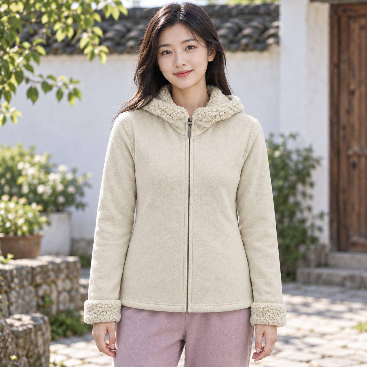 衿秋冬宽松百搭棉服外套卫衣夹克复古连帽开衫外套夹棉修身厚外套