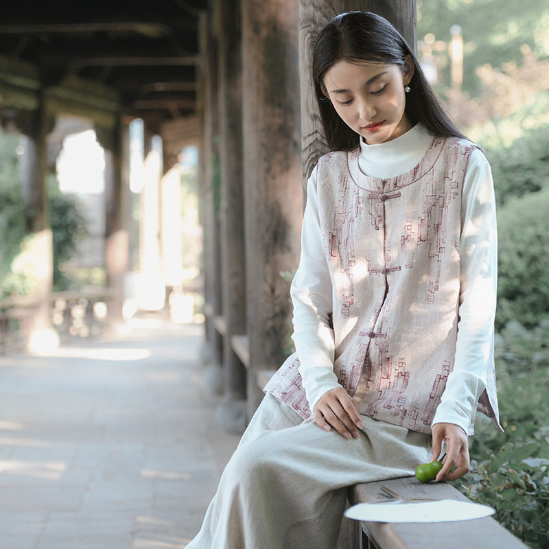 LUYUANDI复古风新中式女装马夹