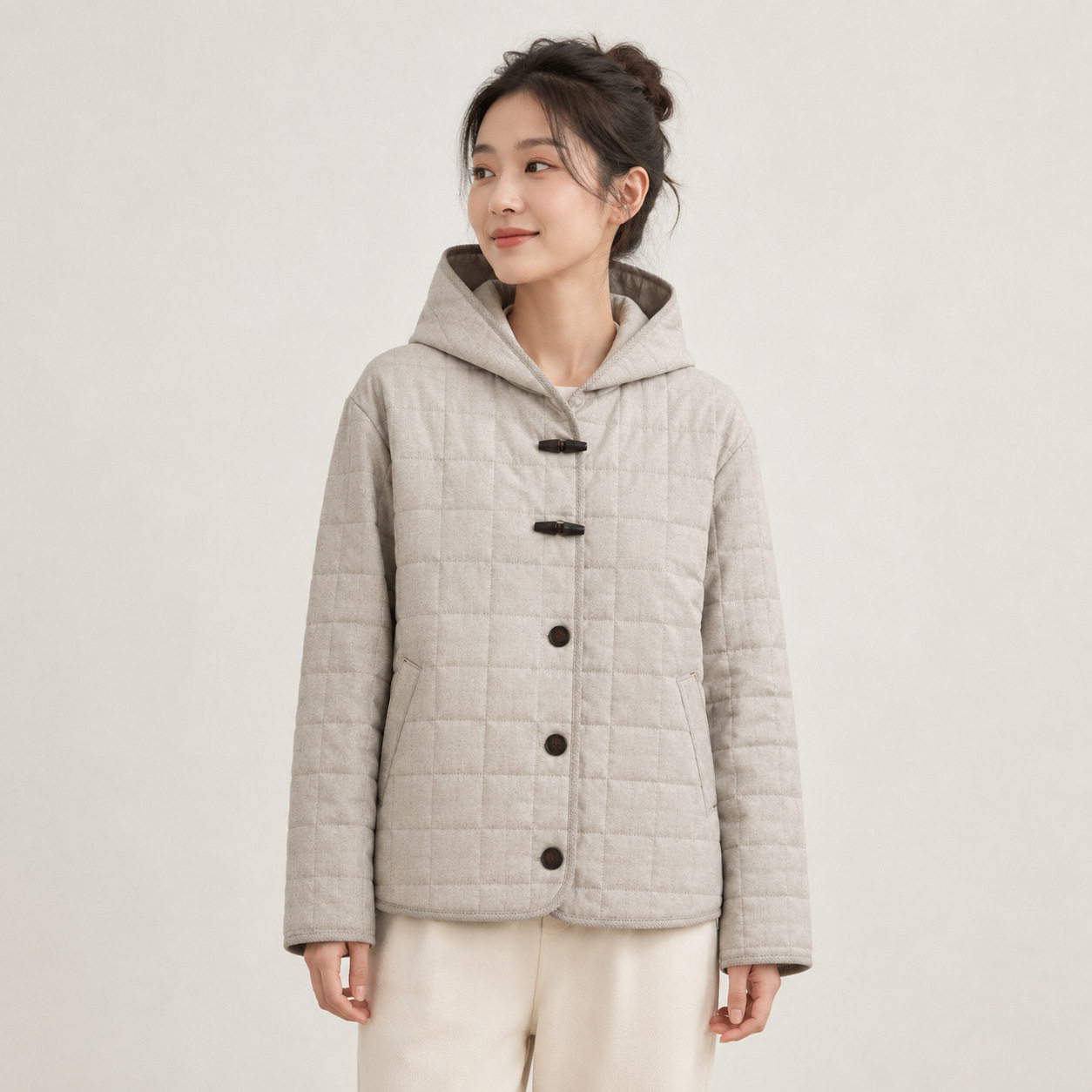 休闲风大码复古棉麻棉衣/棉服